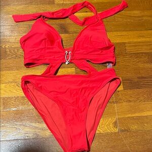Fashion Nova “ENDLESS beaches” Red One-Piece Swimsuit NWT XL